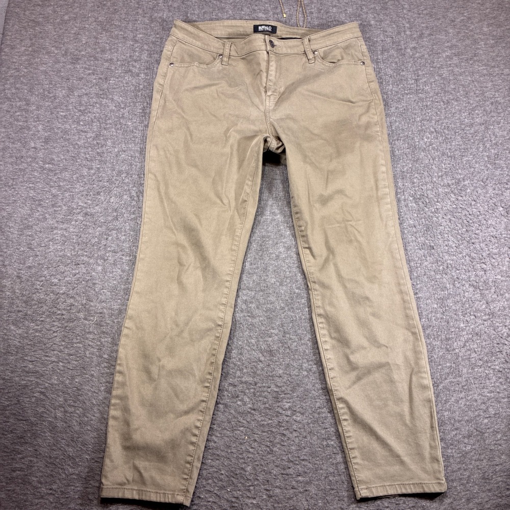 Buffalo David Bitton Ankle Skinny Pants Womens 12/32 Khaki Avalon Mid-Rise‎